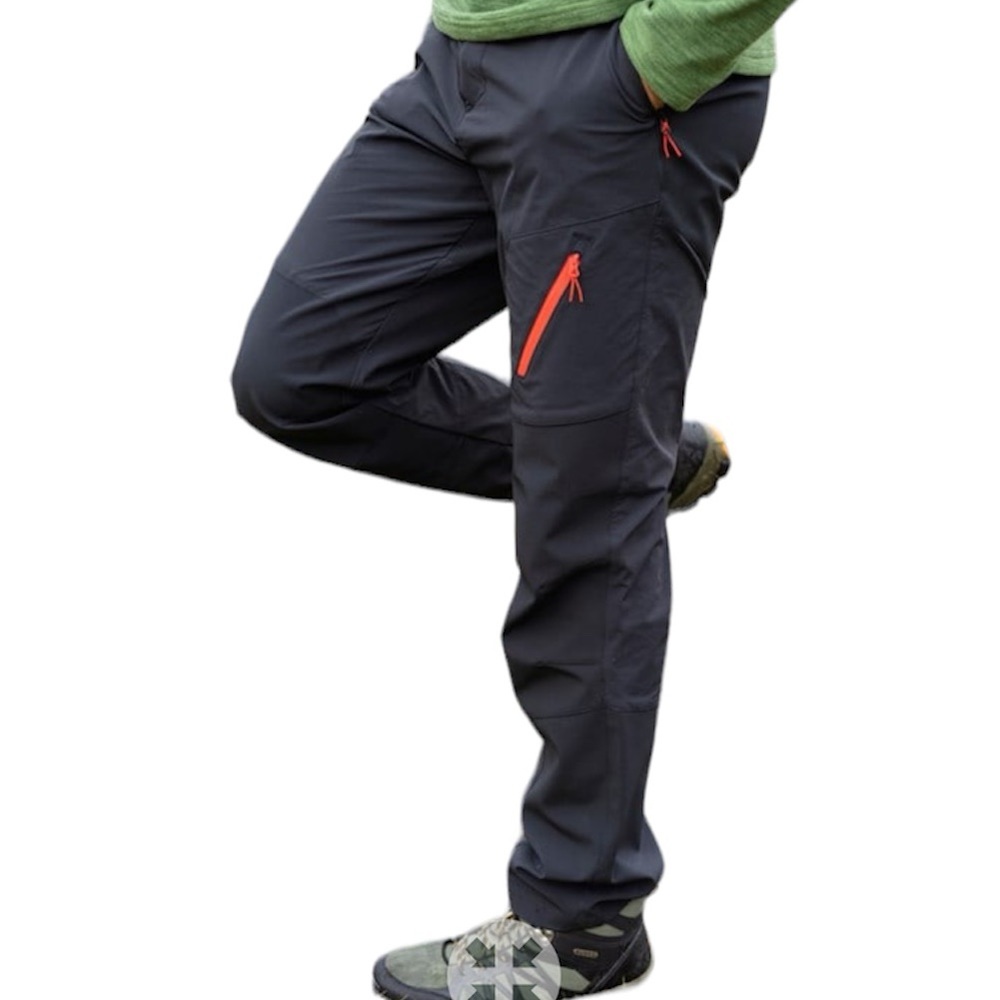 Men's Black Outdoor Pants with Red Accents